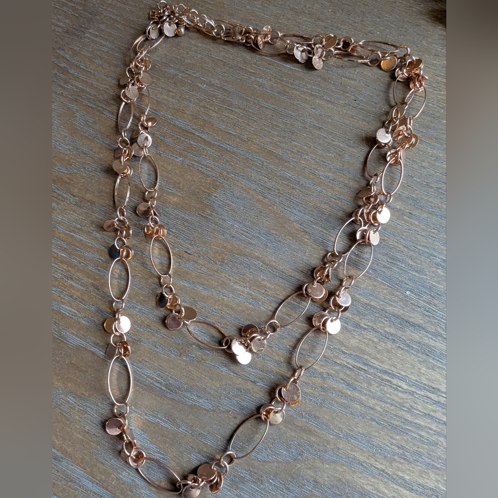 Fabulous Rose Gold Toned Long Necklace